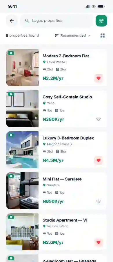 RentNest search results