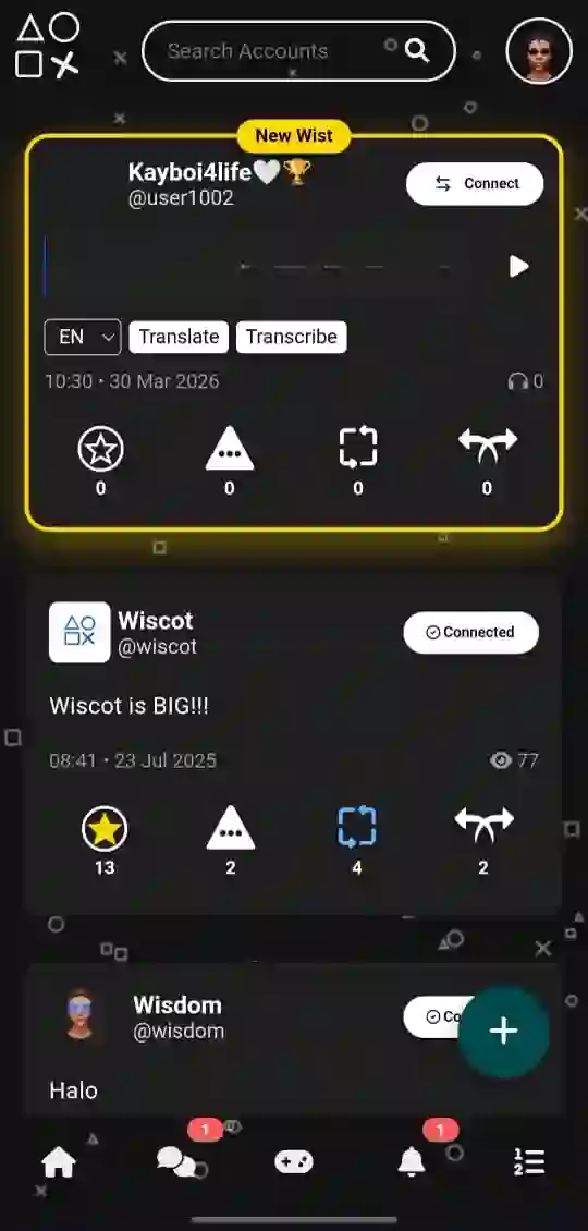 Wiscot feeds page